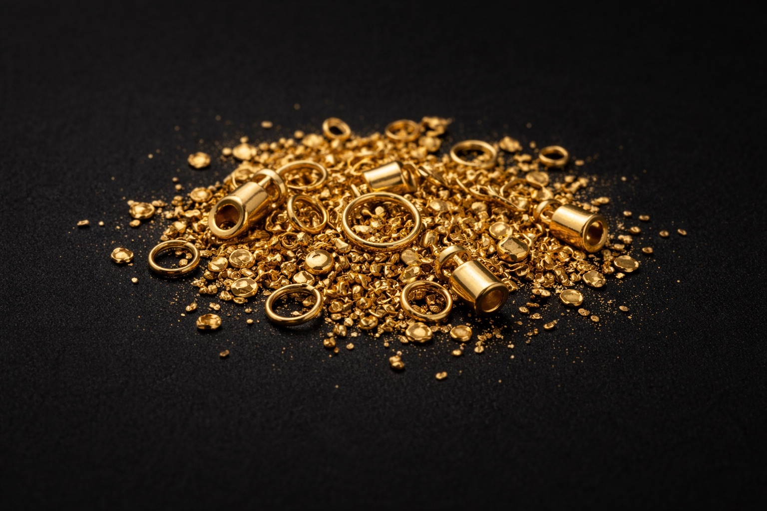 Fragments et débris d'or — fermoirs, anneaux, chutes de bijoux rachetés au poids